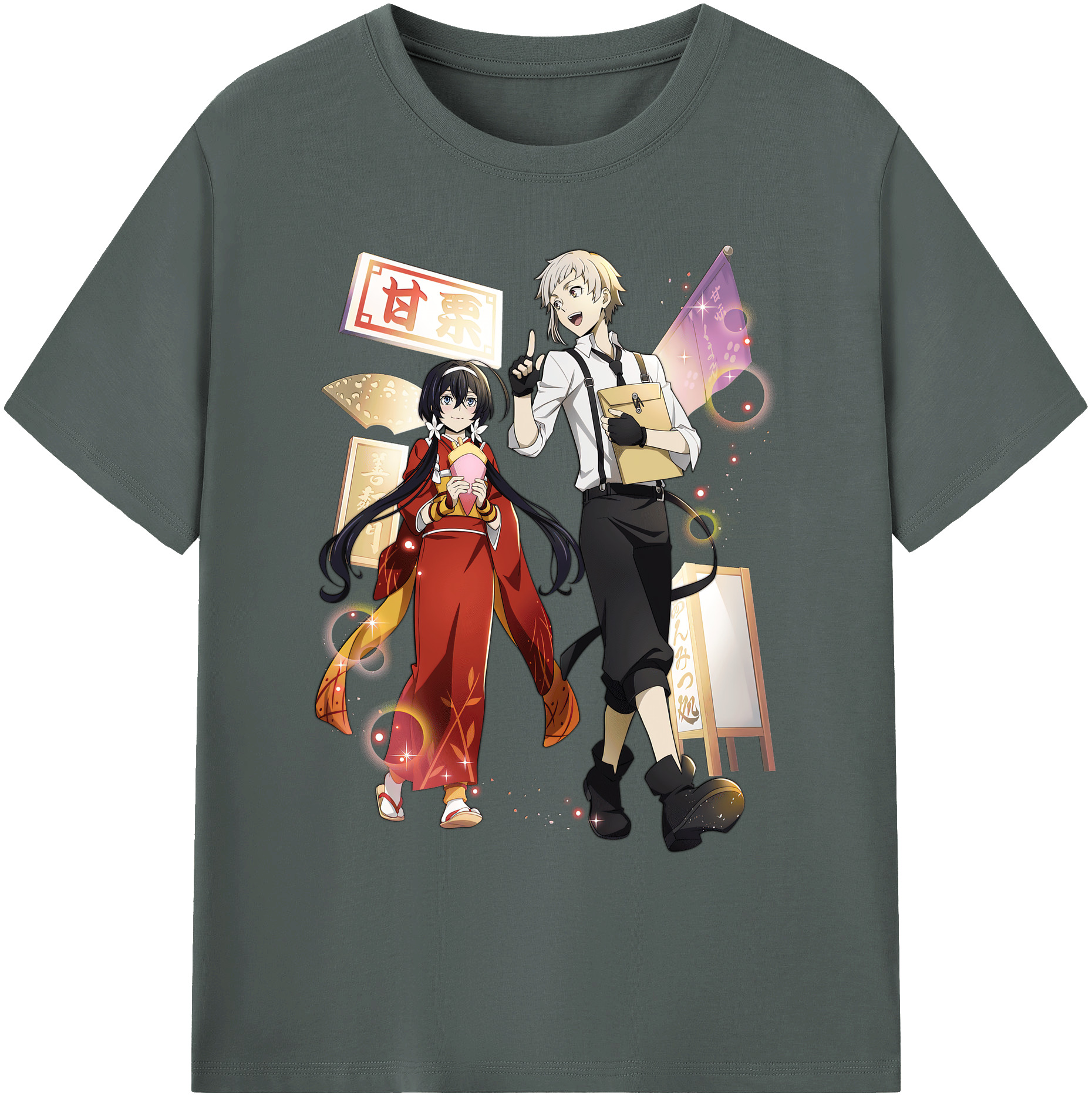（画像用） 文豪ストレイドッグス Bungo Stray Dogs 綿100％ メンズ半袖Tシャツ｜肌触りやわらか＆通気性